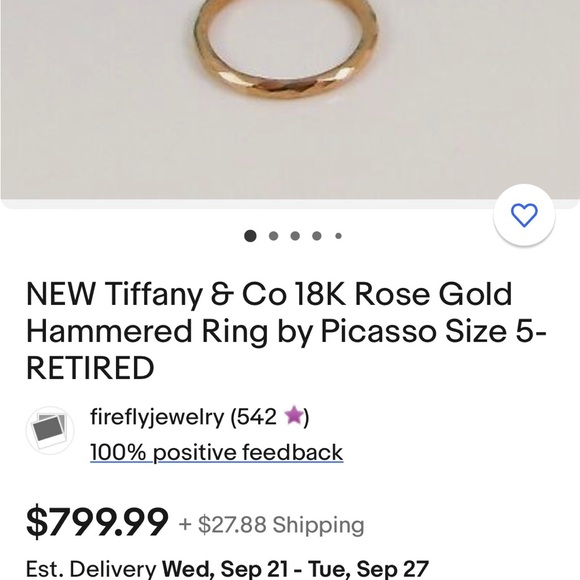 Authentic Rose Gold Tiffany & Co Ring - Picture 8 of 8